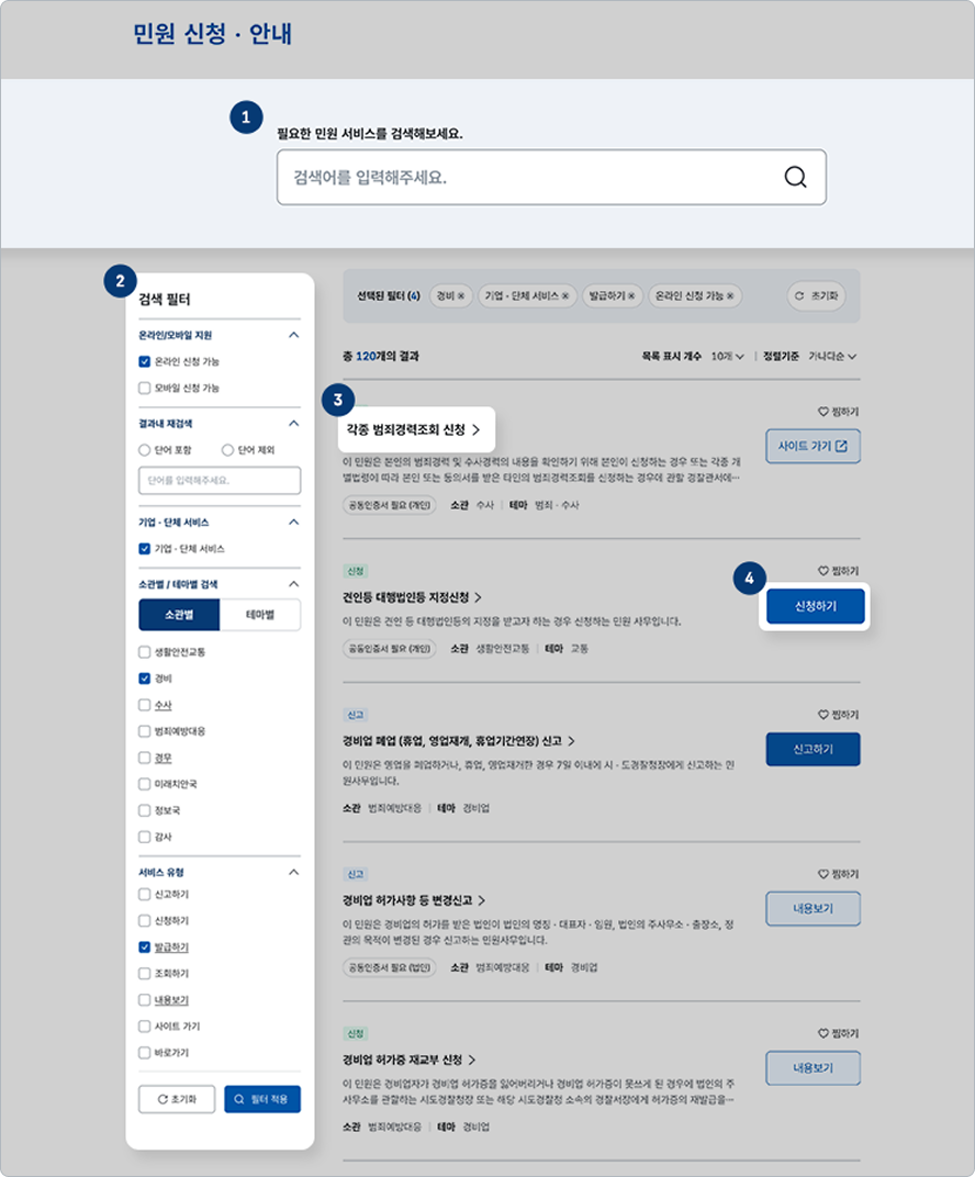 민원 신청 · 안내 이미지
