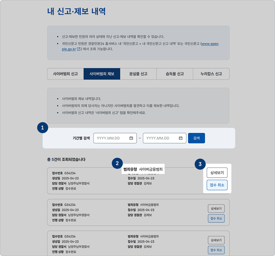 나의민원 사이버범죄 제보 이미지